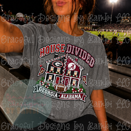 Faux Embroidery House Divided Football Collection