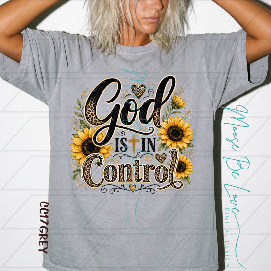God is in Control with Sunflowers