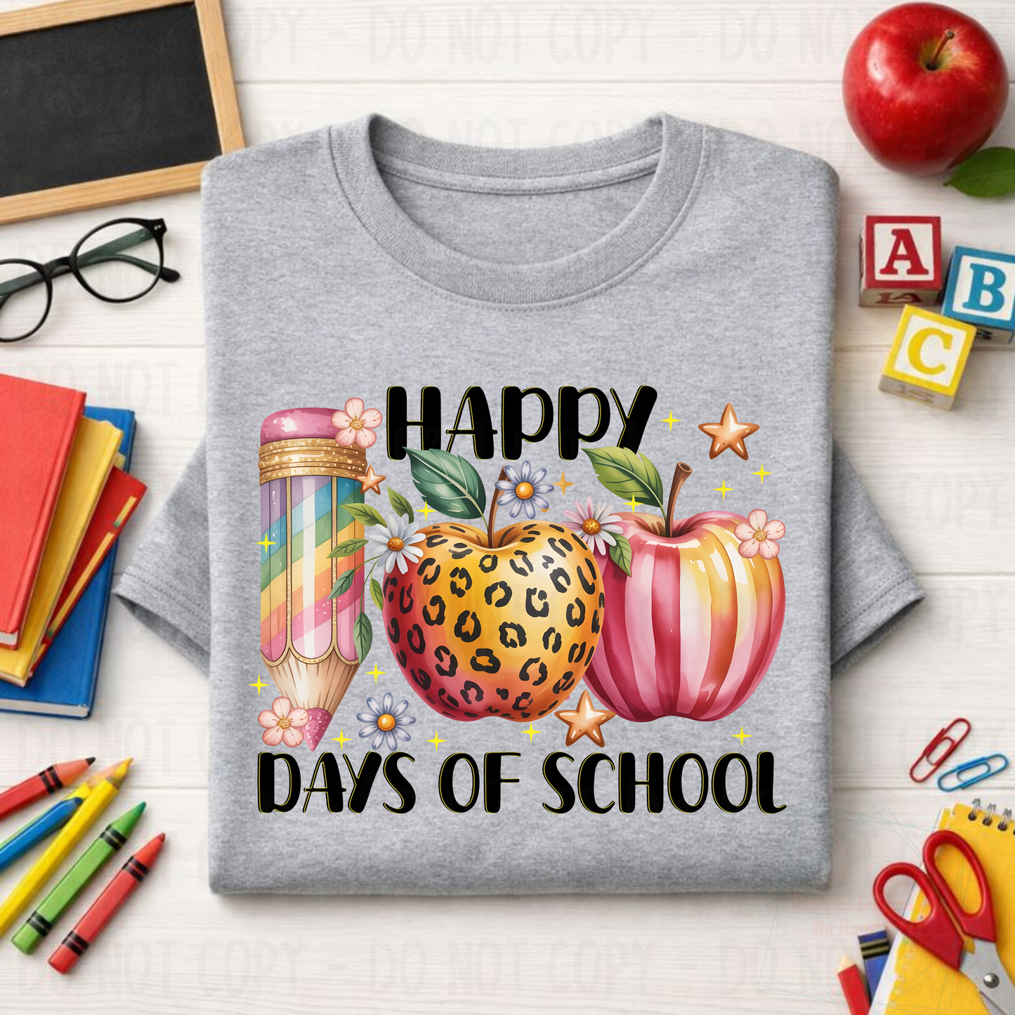 Happy 100 Days of School with Apples