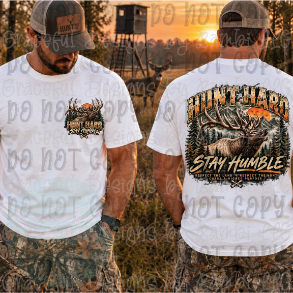 Hunt Hard Stay Humble (Pocket/Back)