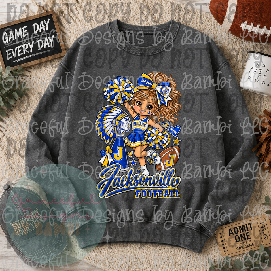 Jacksonville Indians Cheer Girl Football