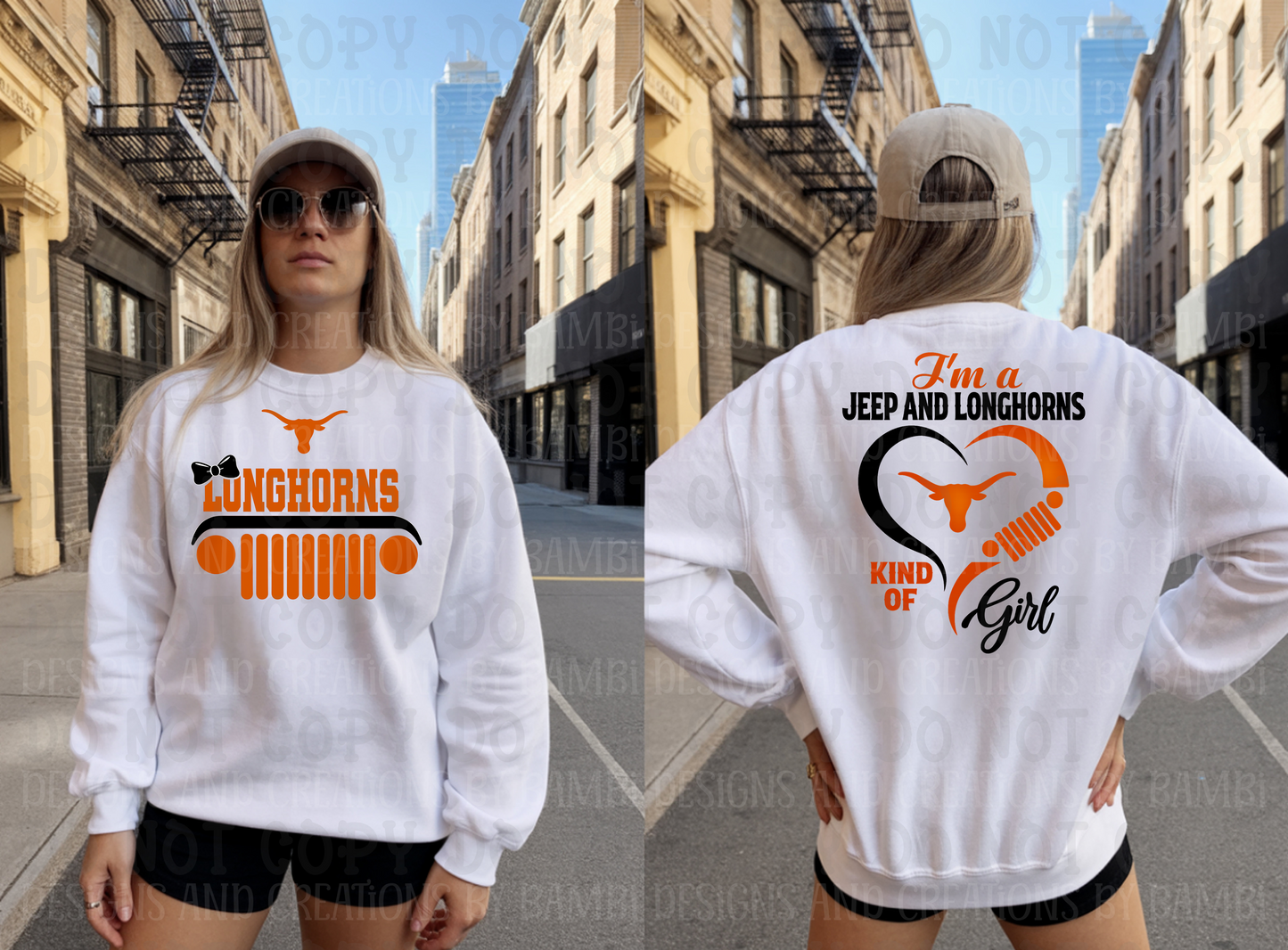 Jeep and Longhorns Kind of Girl (Front/Back)