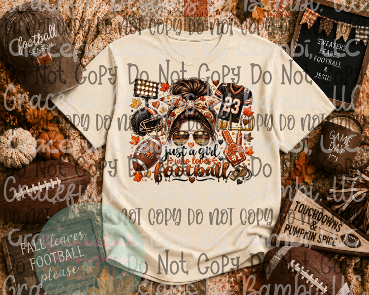 Just A Girl Who Loves Football Fall Themed
