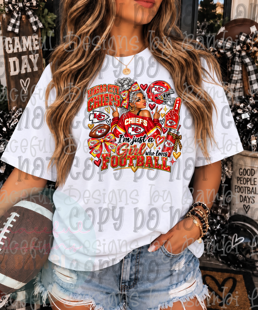 KC Girl that Loves Football Silver Hair