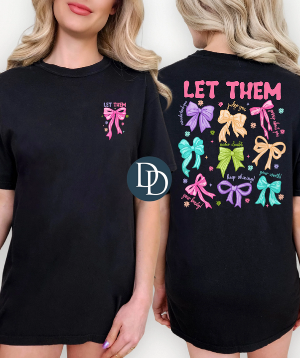 Let Them Watercolored Multi Bow (Pocket/Back)