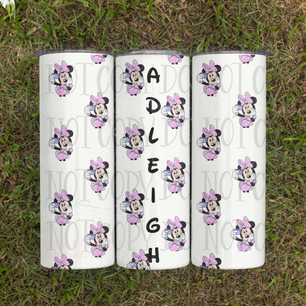 Personalized Minnie 20 oz Skinny Sublimation Tumbler