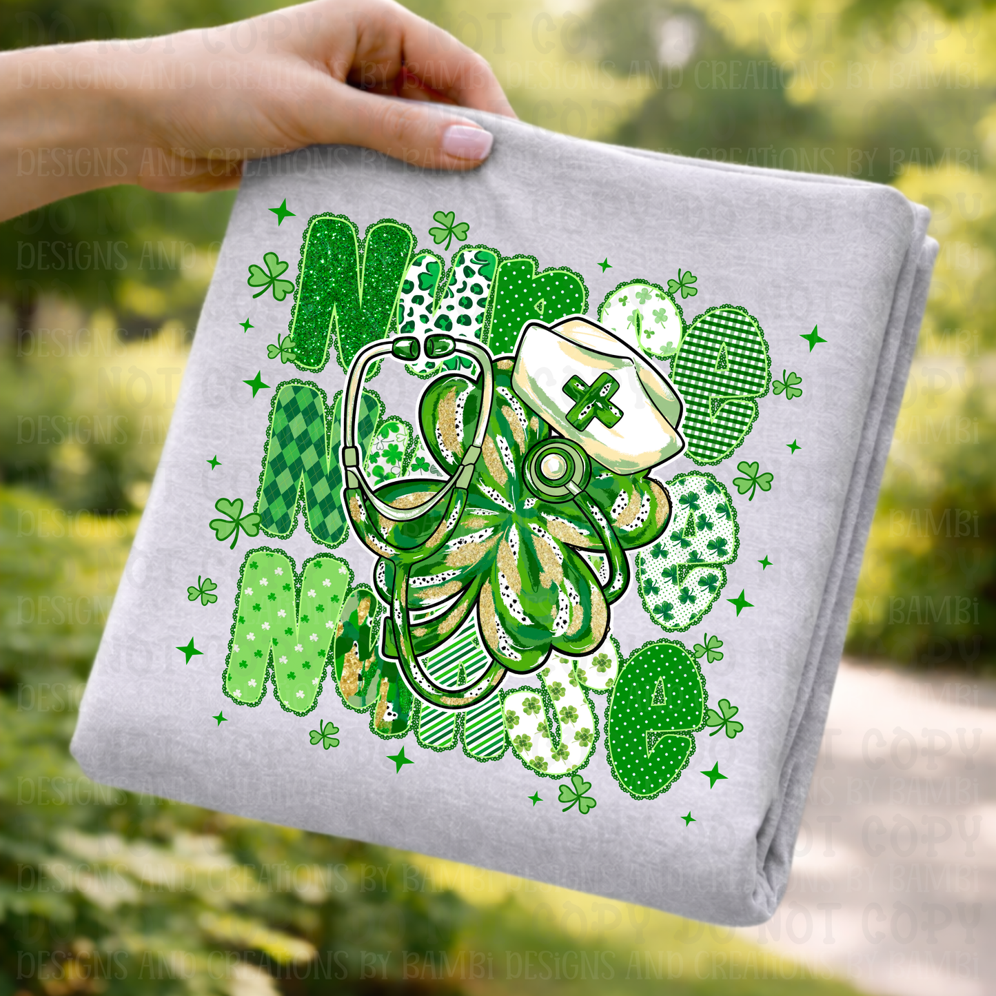 Multi Pattern St. Patrick's Nurse