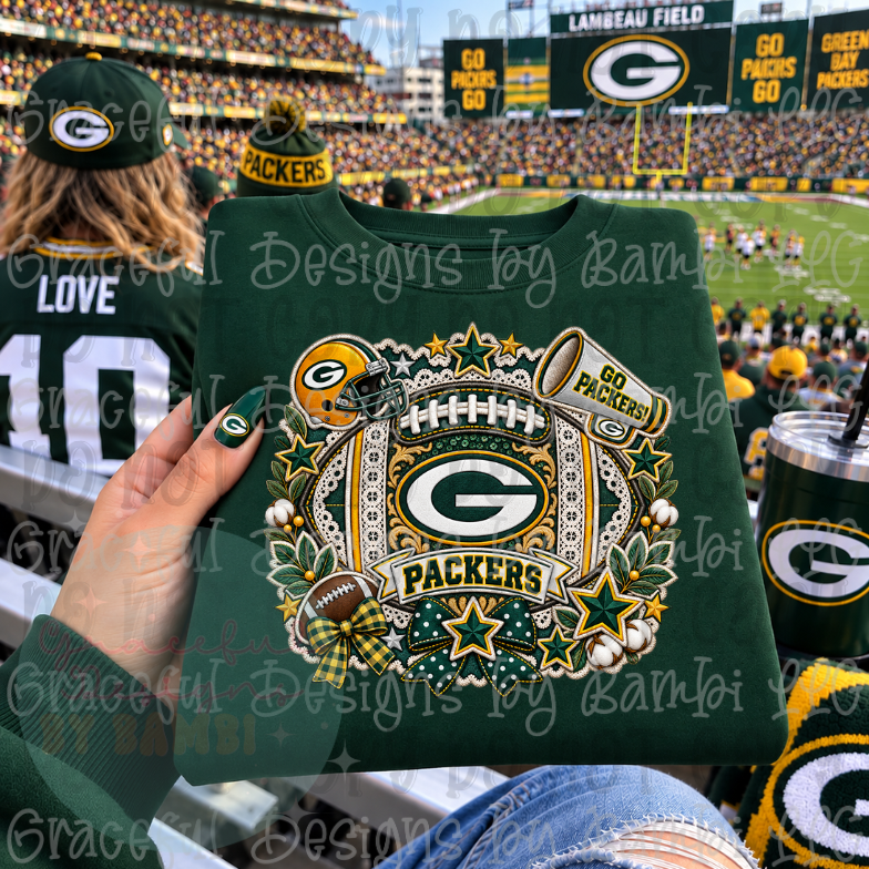 Faux Embroidery Christmas with Megaphone Football Collection