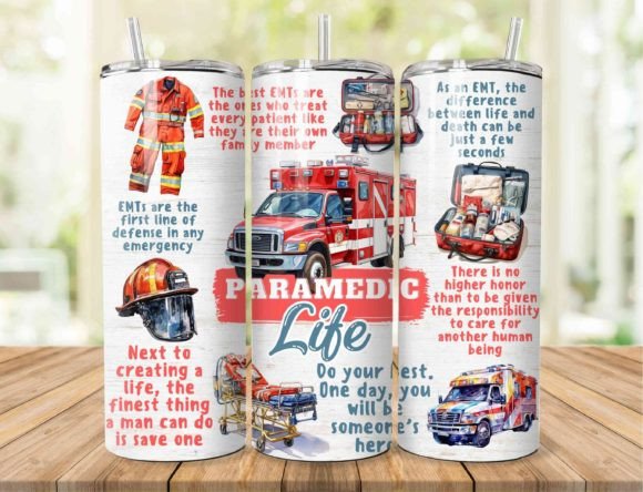 Paramedic Life 20 oz Skinny Sublimation Tumbler
