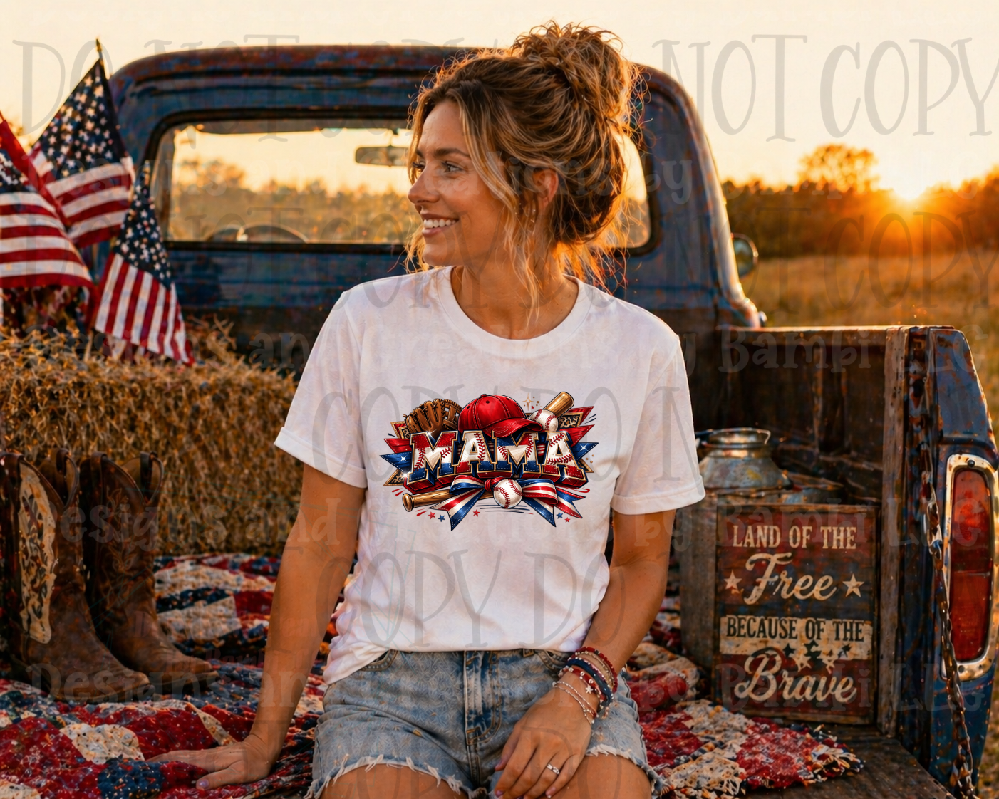 Patriotic Baseball Mama