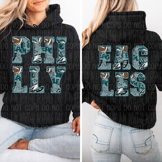 Faux Embroidery Football Names (Front/Back) Collection