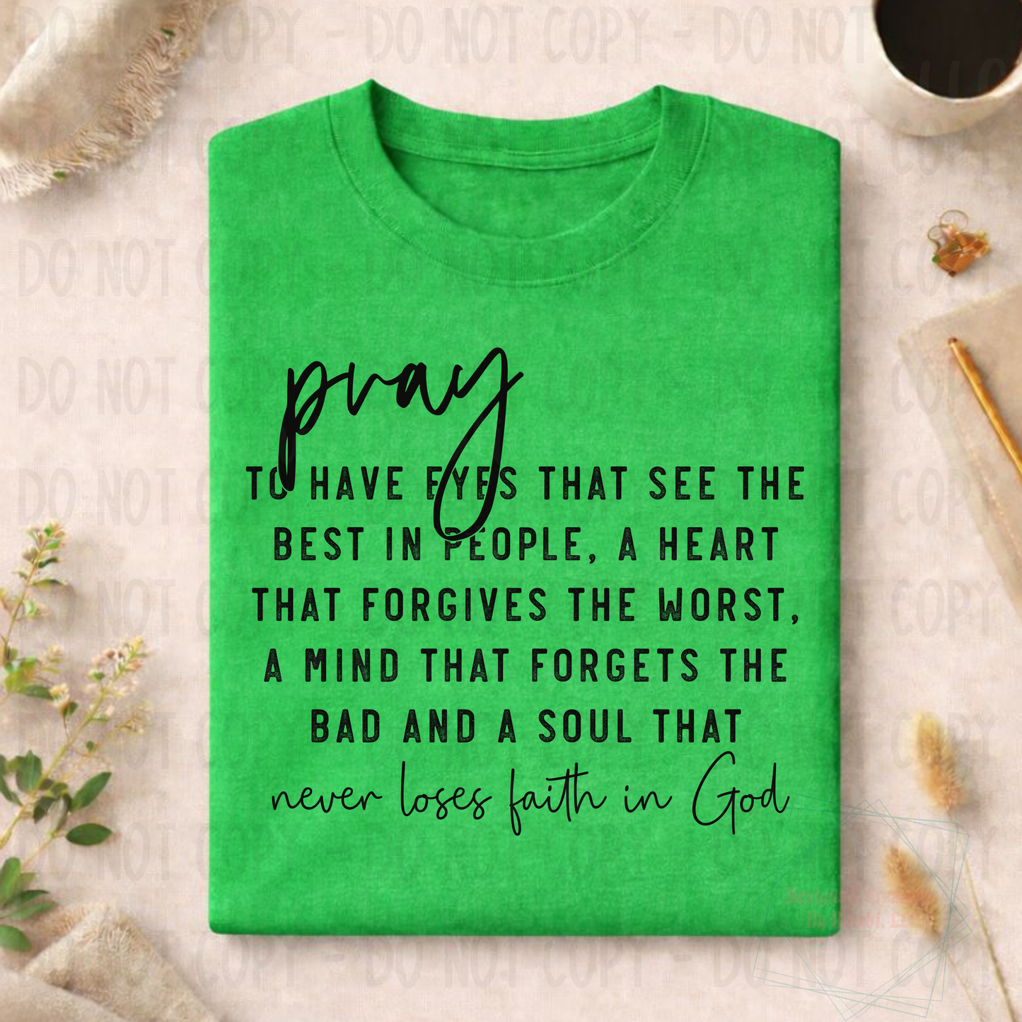 Pray in Black Font