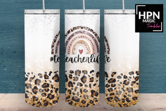 Rainbow Teacher 20 oz Skinny Sublimation Tumbler