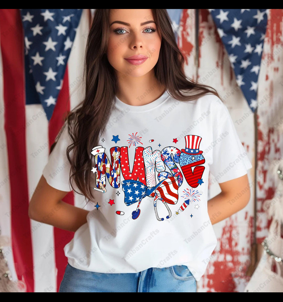 Red White and Blue Nurse