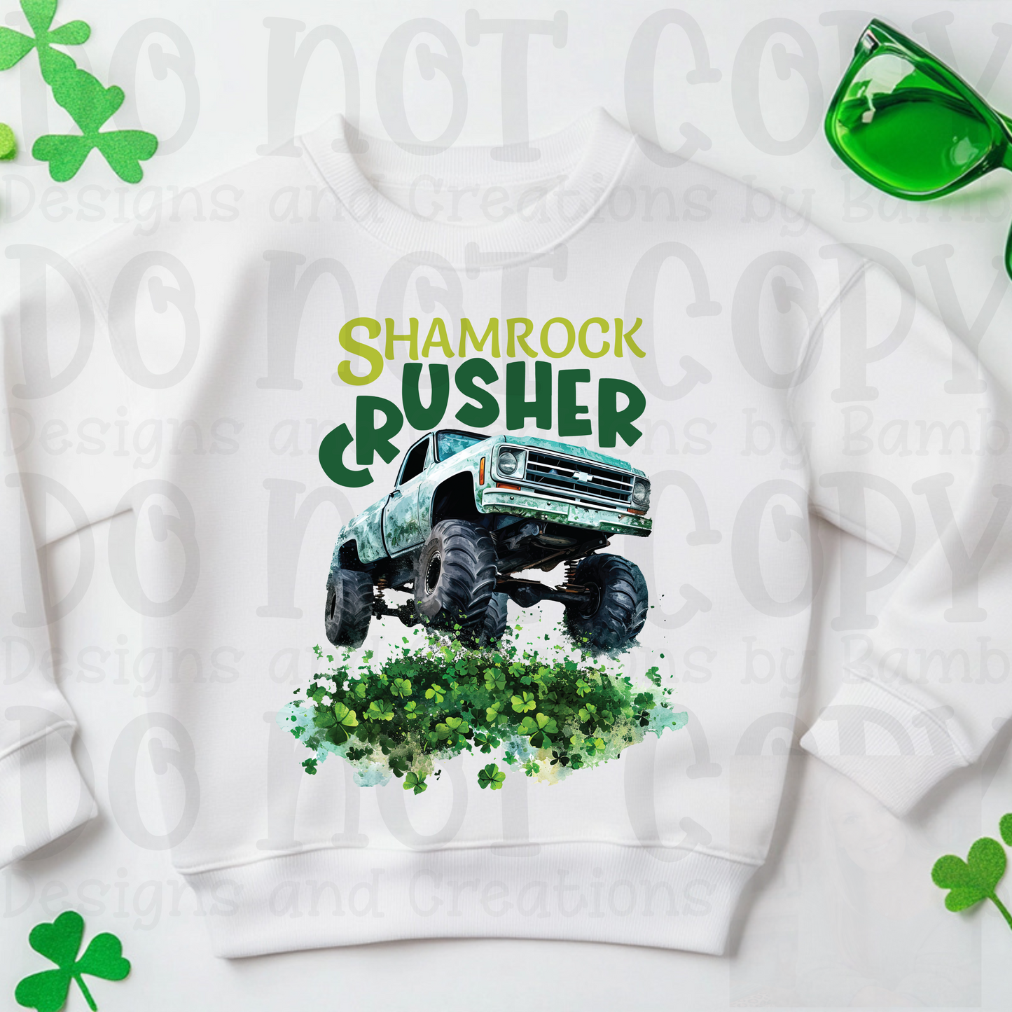 Shamrock Crusher with Truck- Pile of Shamrocks