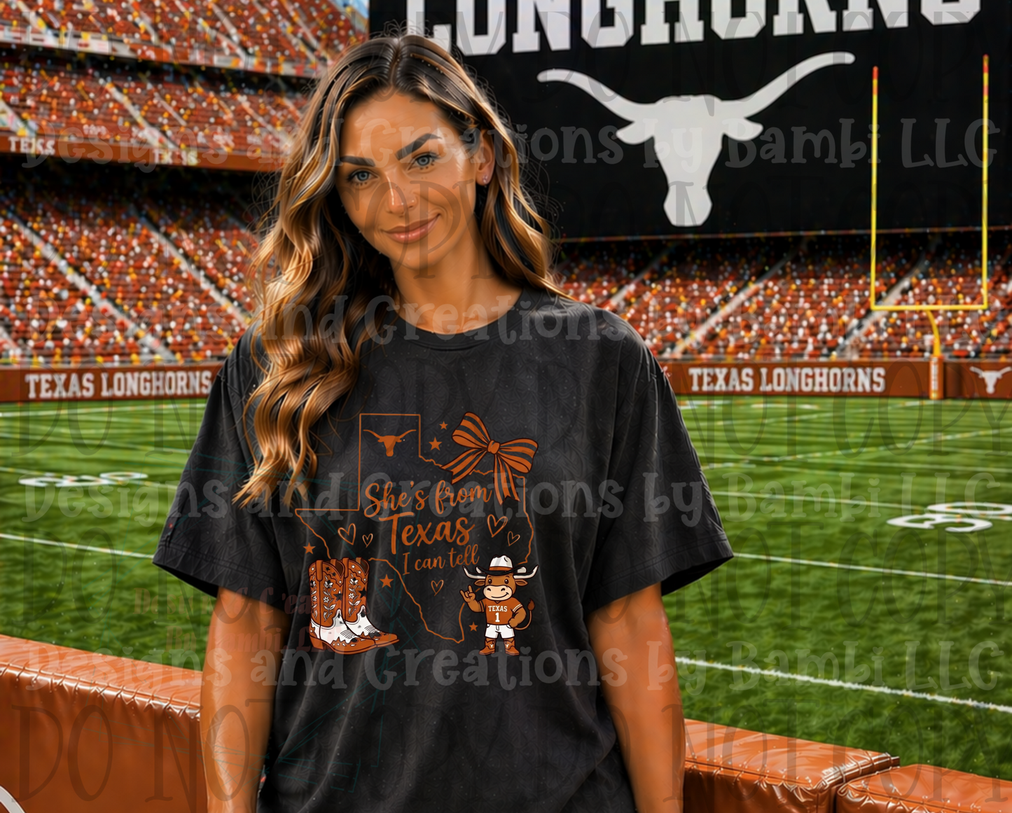 She's From Texas with Boots and Longhorn