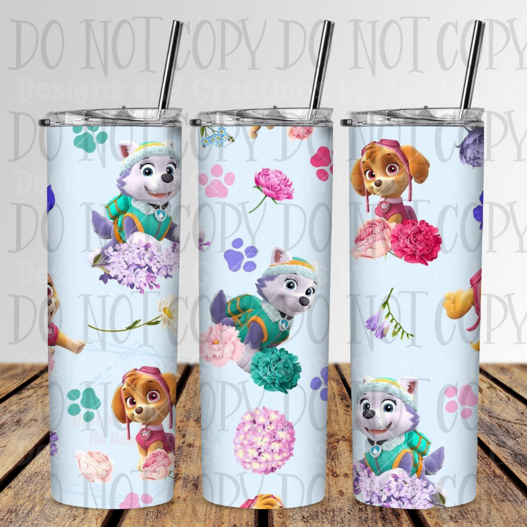 20oz Sublimation Skye and Friends 20 oz Skinny Sublimation Tumbler