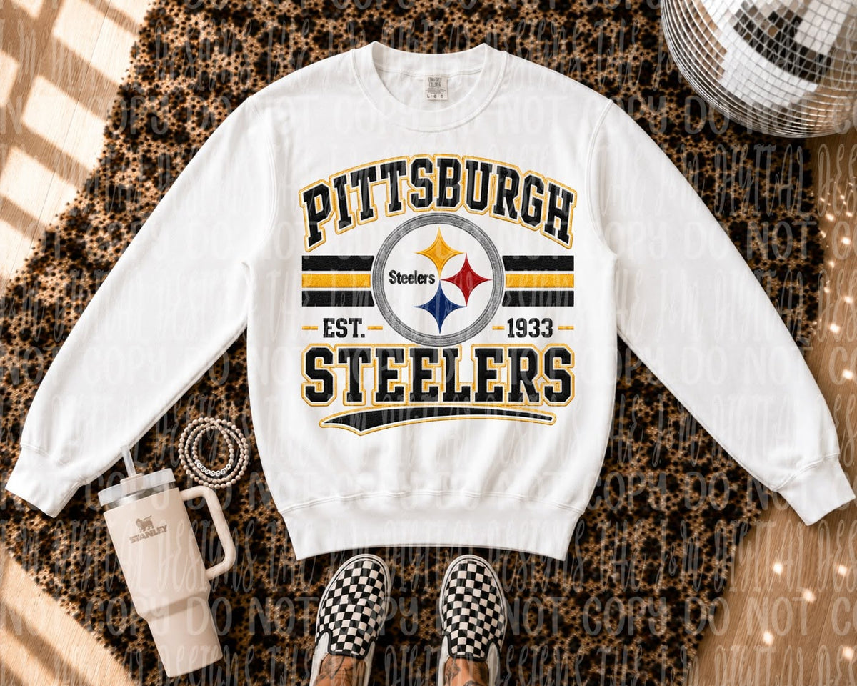 Faux Embroidery Steelers with Logo