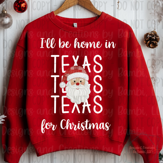 I'll Be Home in States Santa Face with White Font Digital Bundle