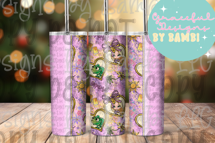 20oz Tall Skinny Sublimation Tangled and Frames Tumbler