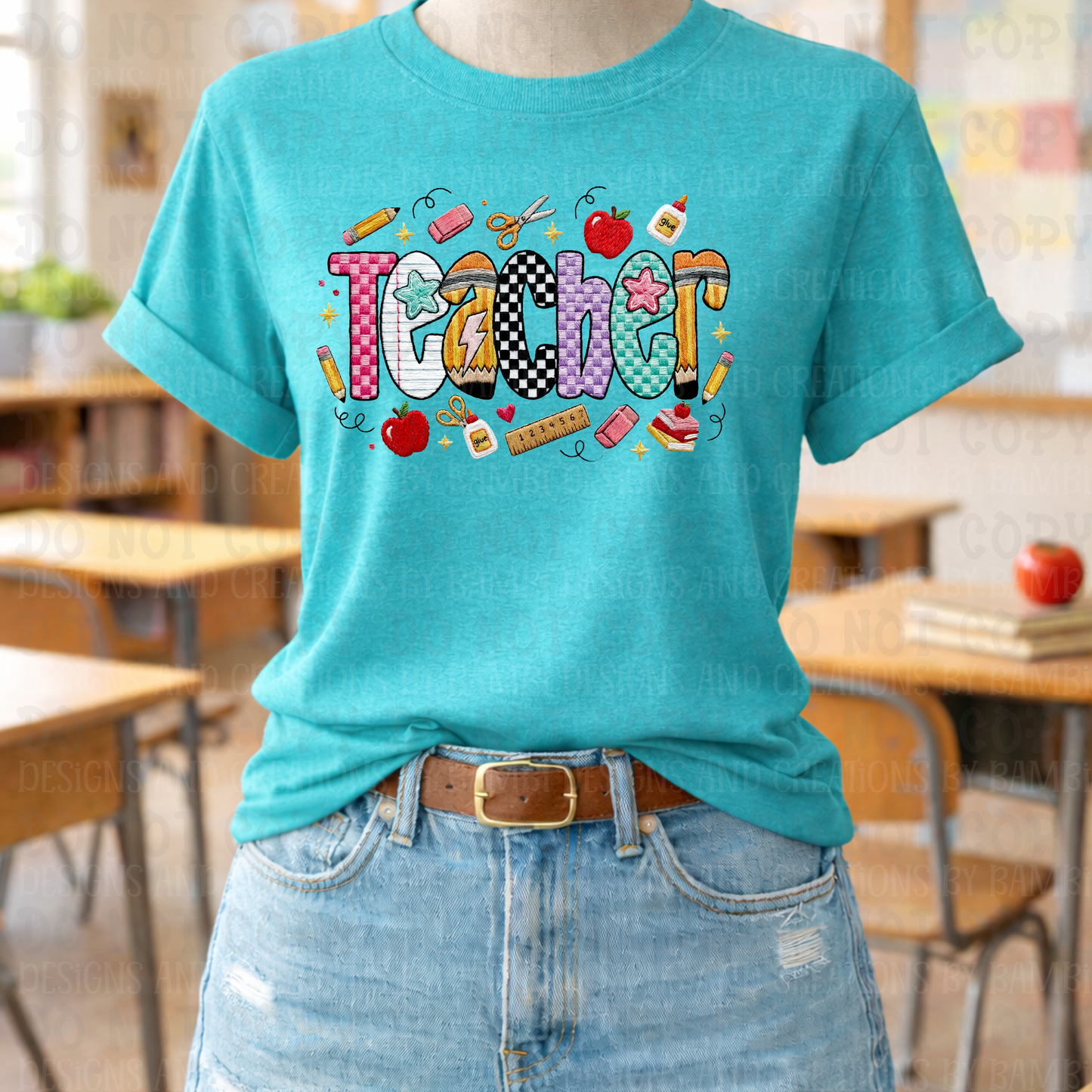 Teacher in Multi Pattern Fonts