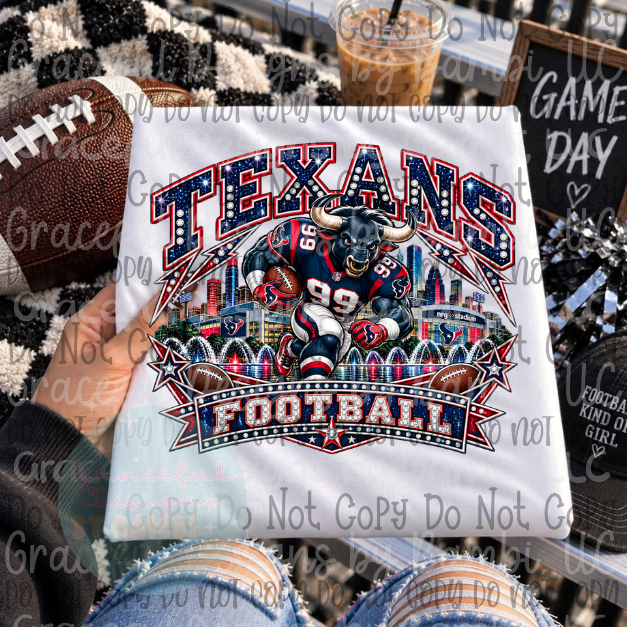 Faux Glittery/Embroidered Football Legends Collection