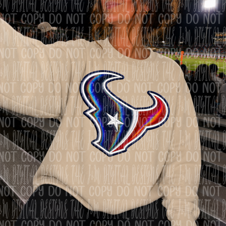 Faux Holographic Mascot Logo Football Collection