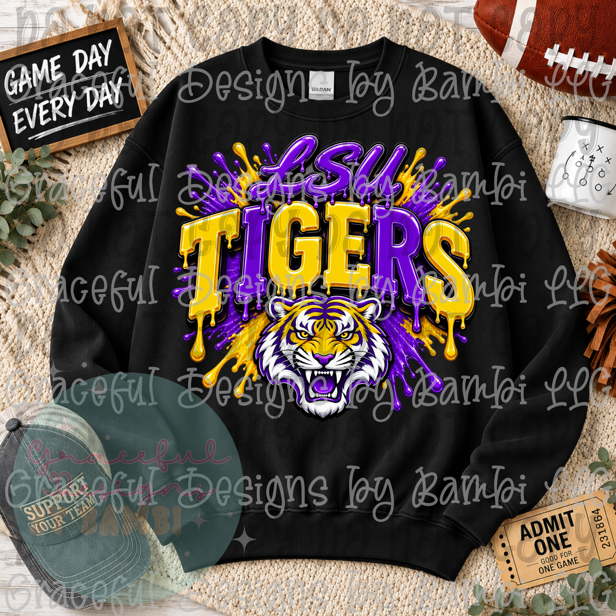 Tigers with Splattered Effects