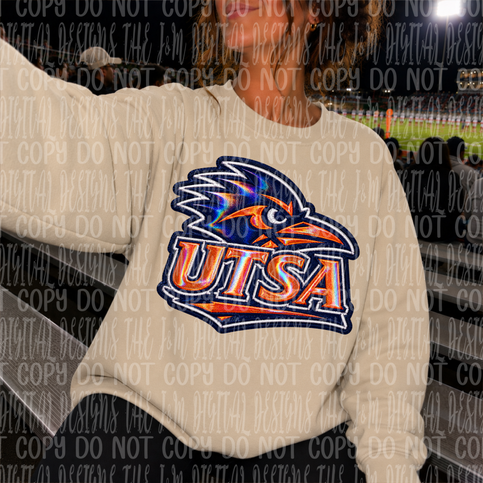 Faux Holographic Mascot Logo College Collection