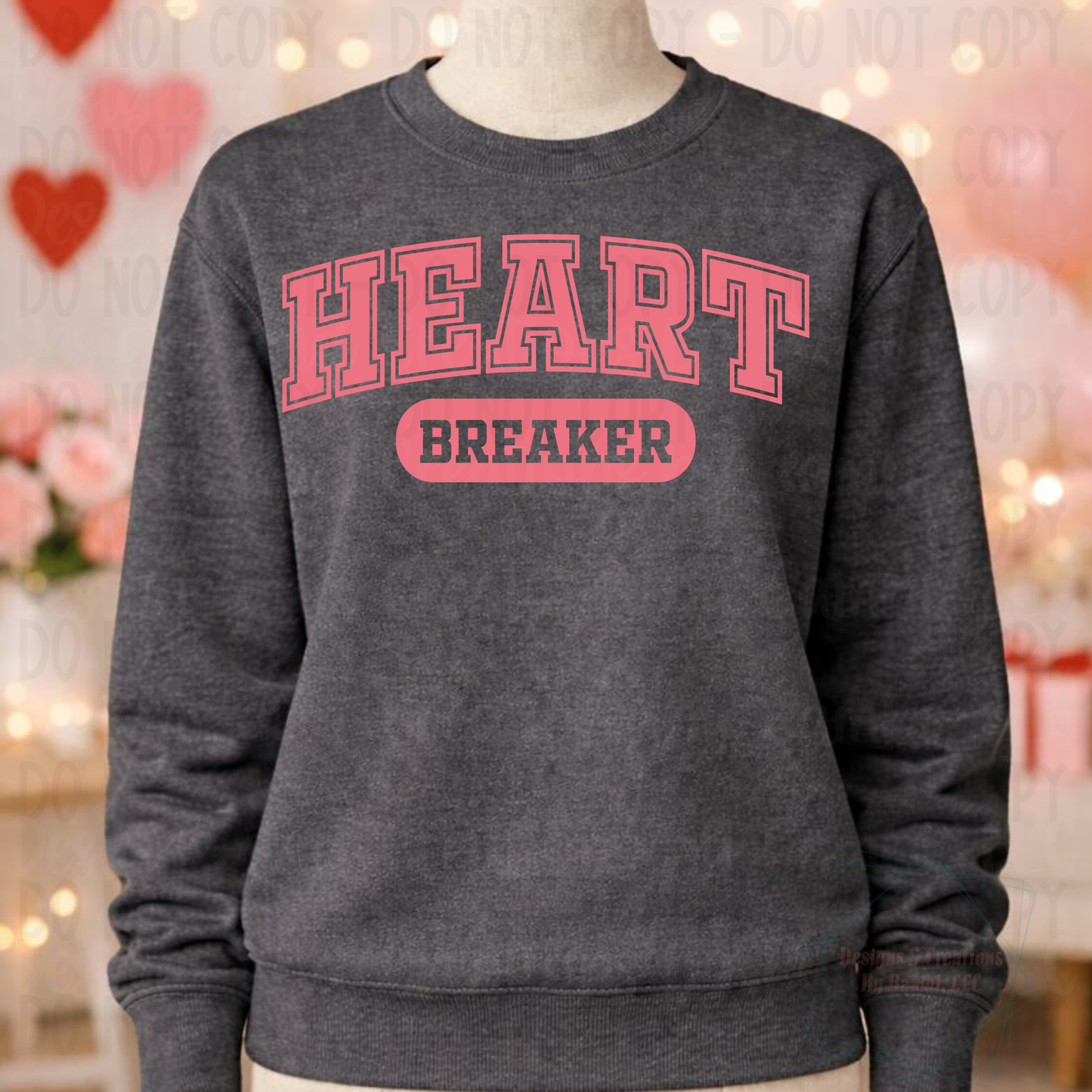 Varsity Font Pink Heart Breaker