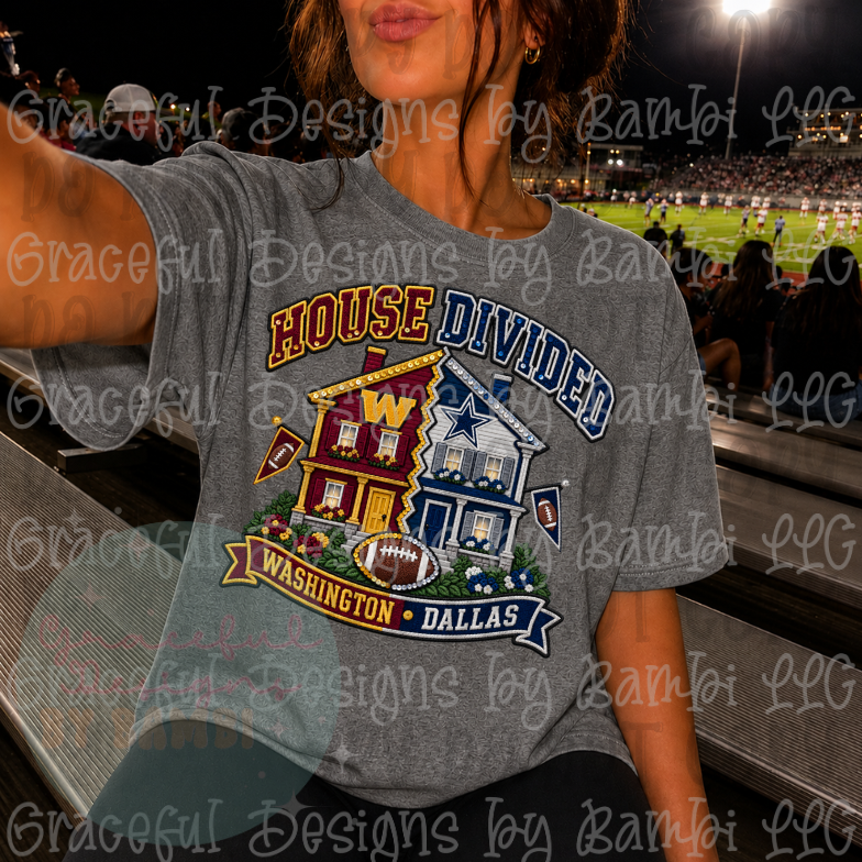 Faux Embroidery House Divided Football Collection