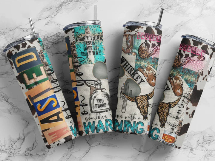 Wasted 20 oz Skinny Sublimation Tumbler
