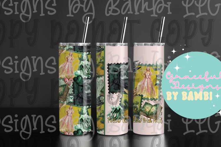 20oz Tall Skinny Sublimation Wicked Stamp Tumbler