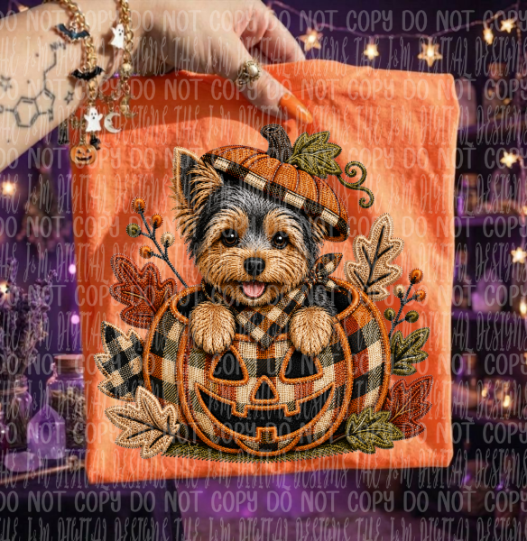 Faux Embroidery Pumpkin and Dog Collection