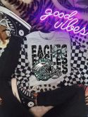 Football Faux Rhinestone Helmet Bow Stacked