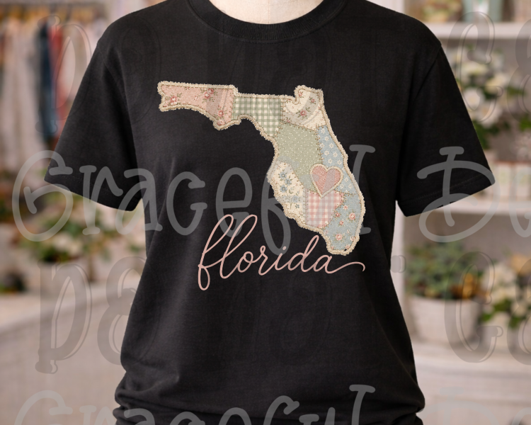 Faux Embroidery Patchwork States Collection