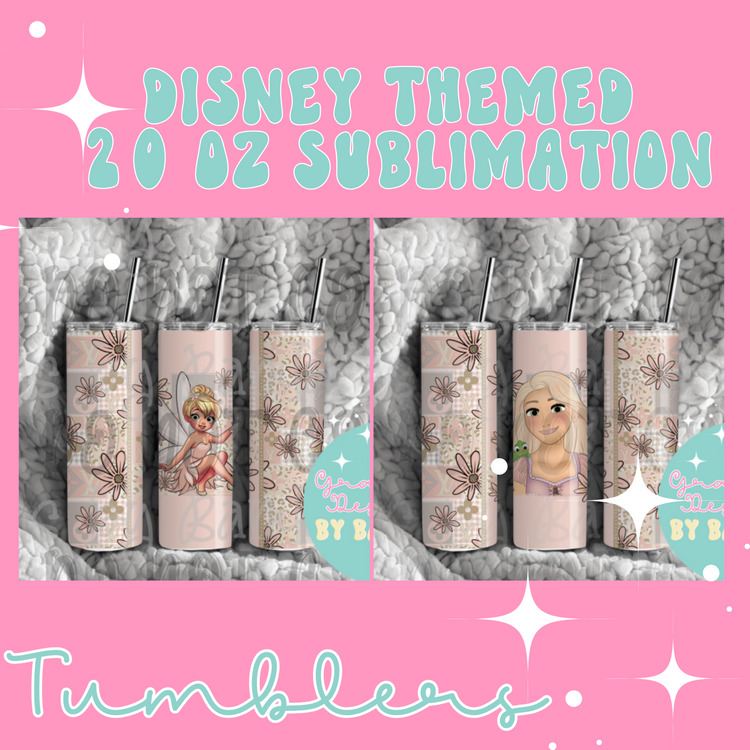The Most Magical Place Themed 20oz Tall Skinny Sublimation Tumbler Collection