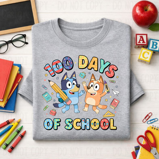 100 Days of School Blue Dog