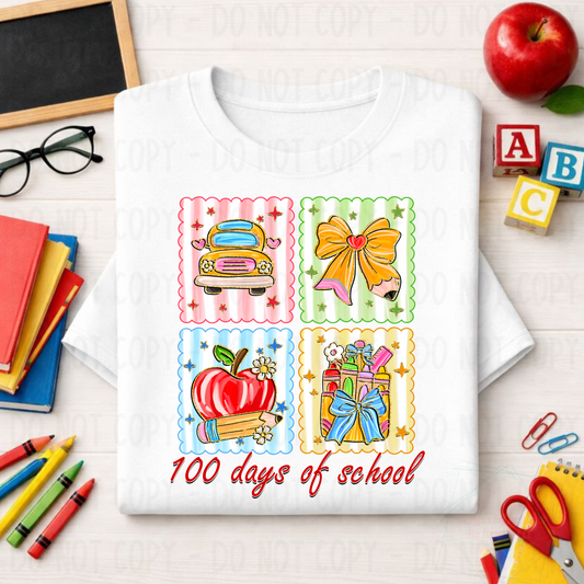 100 Days of School Coquette with Bus