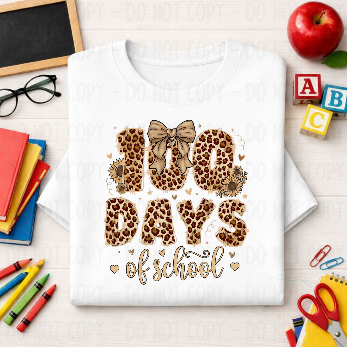 100 Days of School Leopard Font