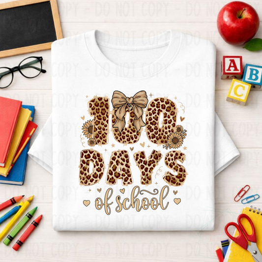 100 Days of School Leopard Font