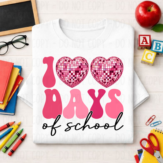 100 Days of School Pink Faux Glitter