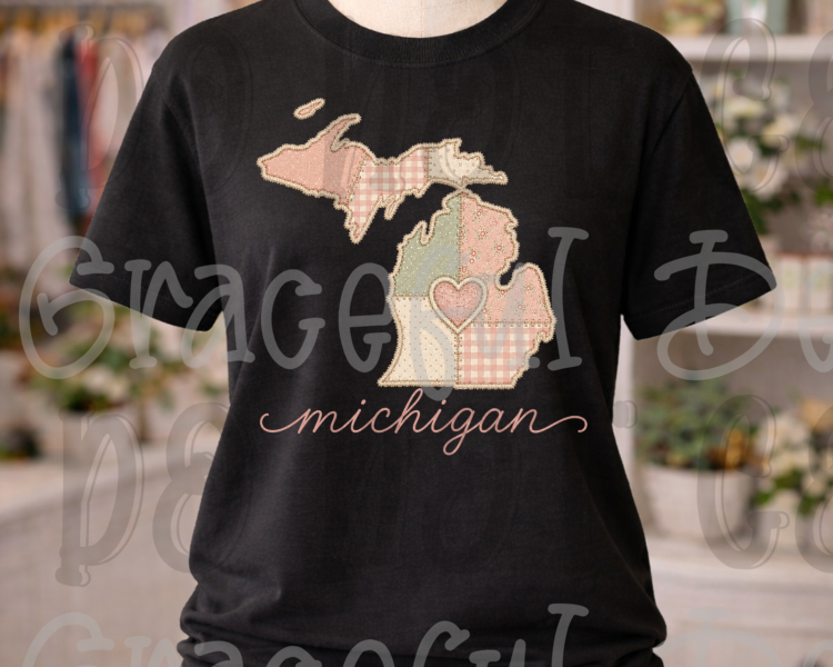 Faux Embroidery Patchwork States Collection
