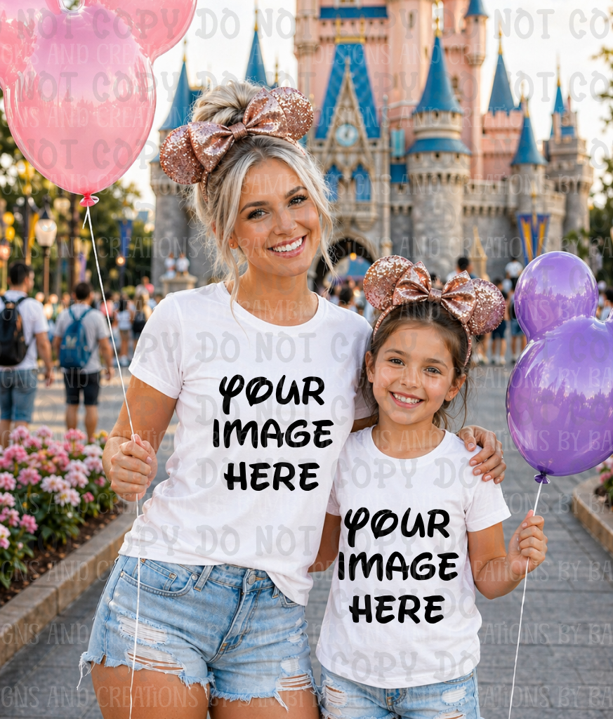Disney Princess- Mommy and Me Gildan Apparel Mock Ups