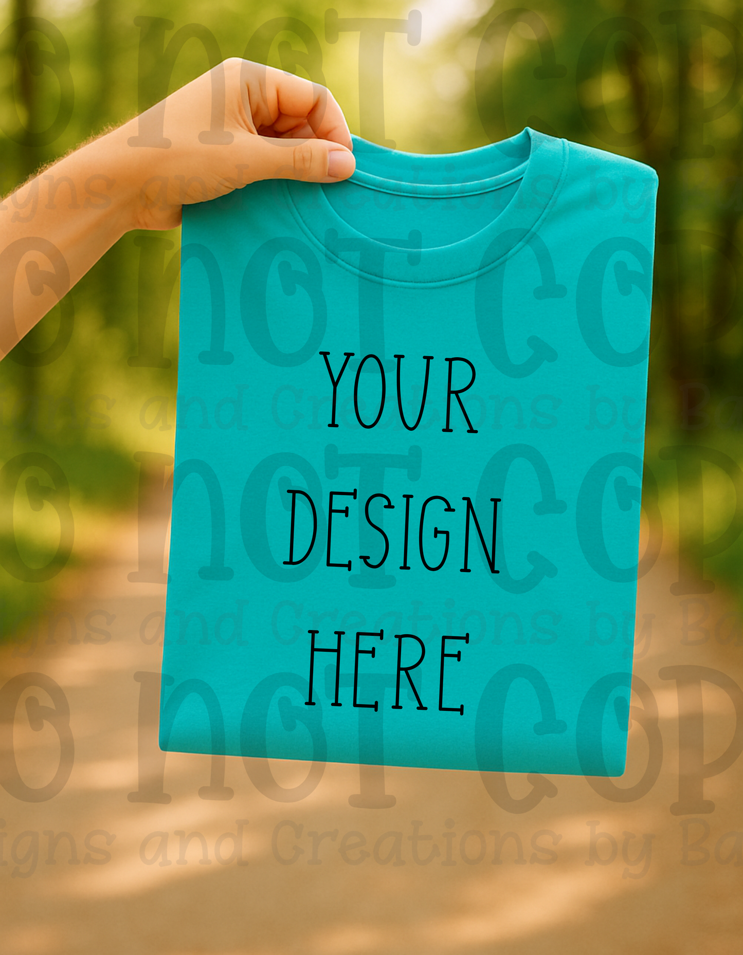 Lifestyle with Road Holding Folded Tshirt Apparel Mock Ups