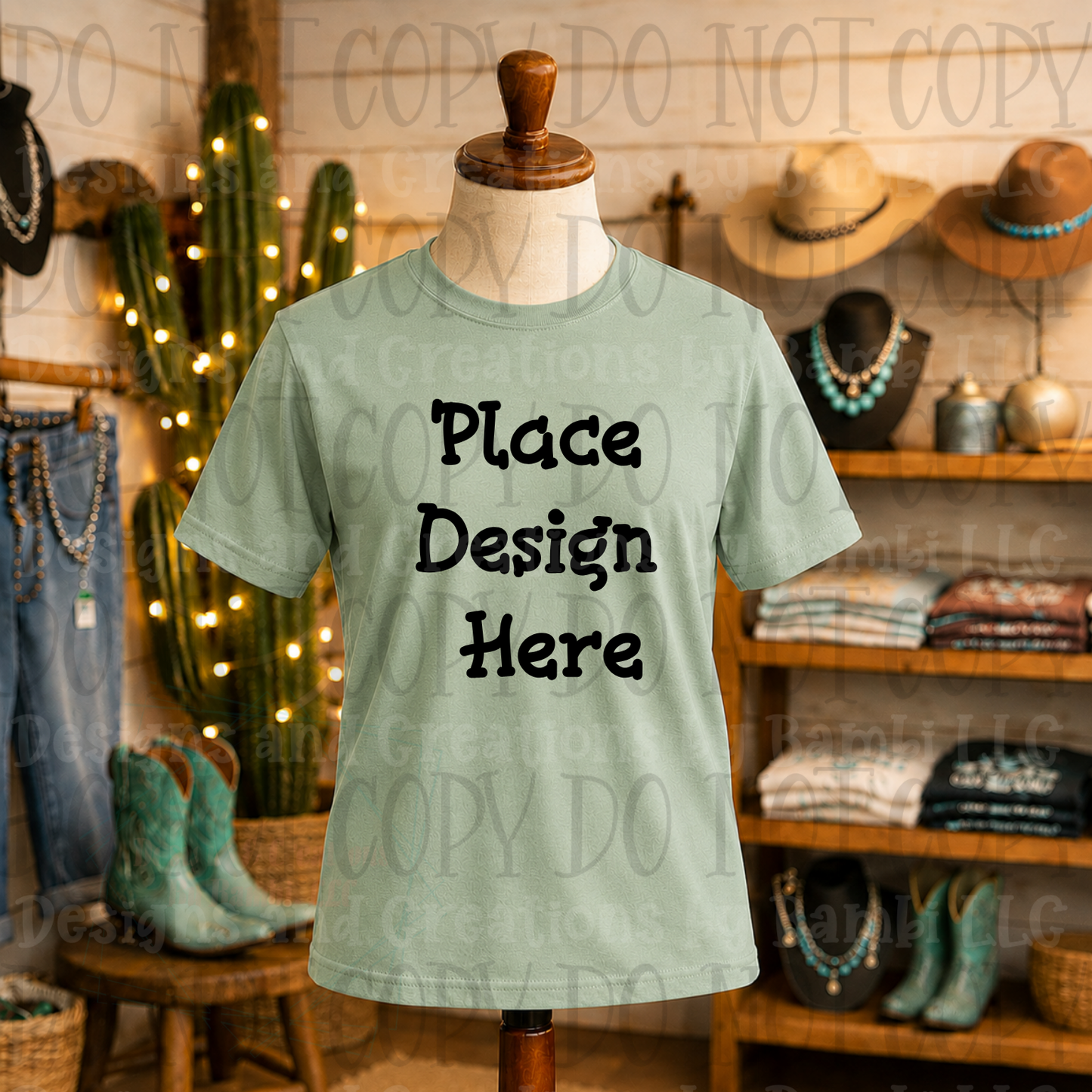 Variety of Western Style Themes and Scene Apparel Mock Ups (Various Brands)