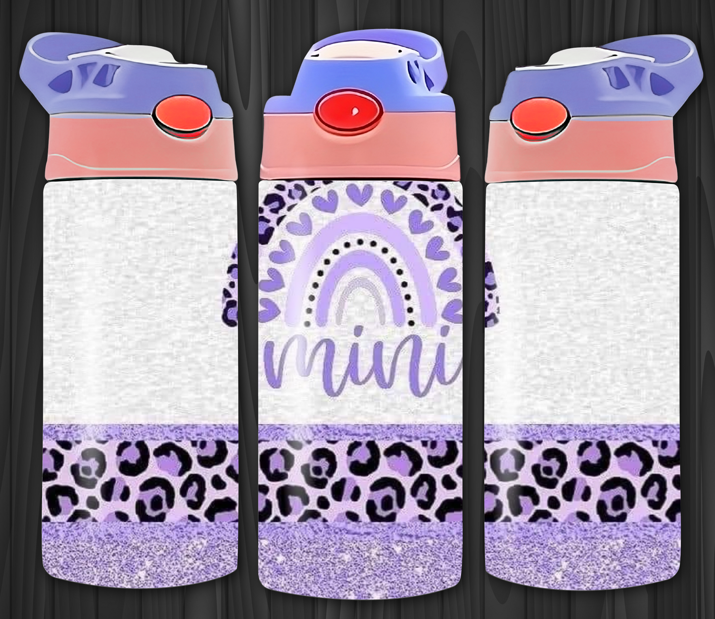 Purple Glitter Mini 12oz Flip Top Sublimation Tumbler