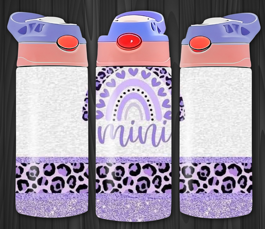 Purple Glitter Mini 12oz Flip Top Sublimation Tumbler