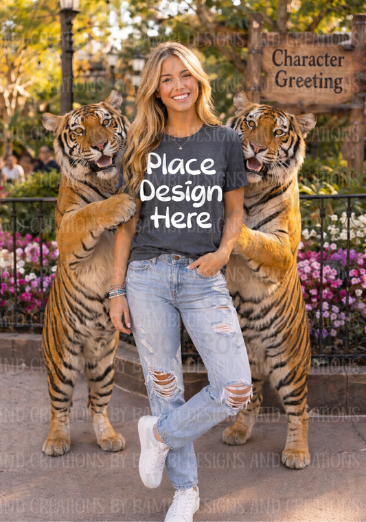 Theme Park with Animals Gildan Apparel Mock Ups