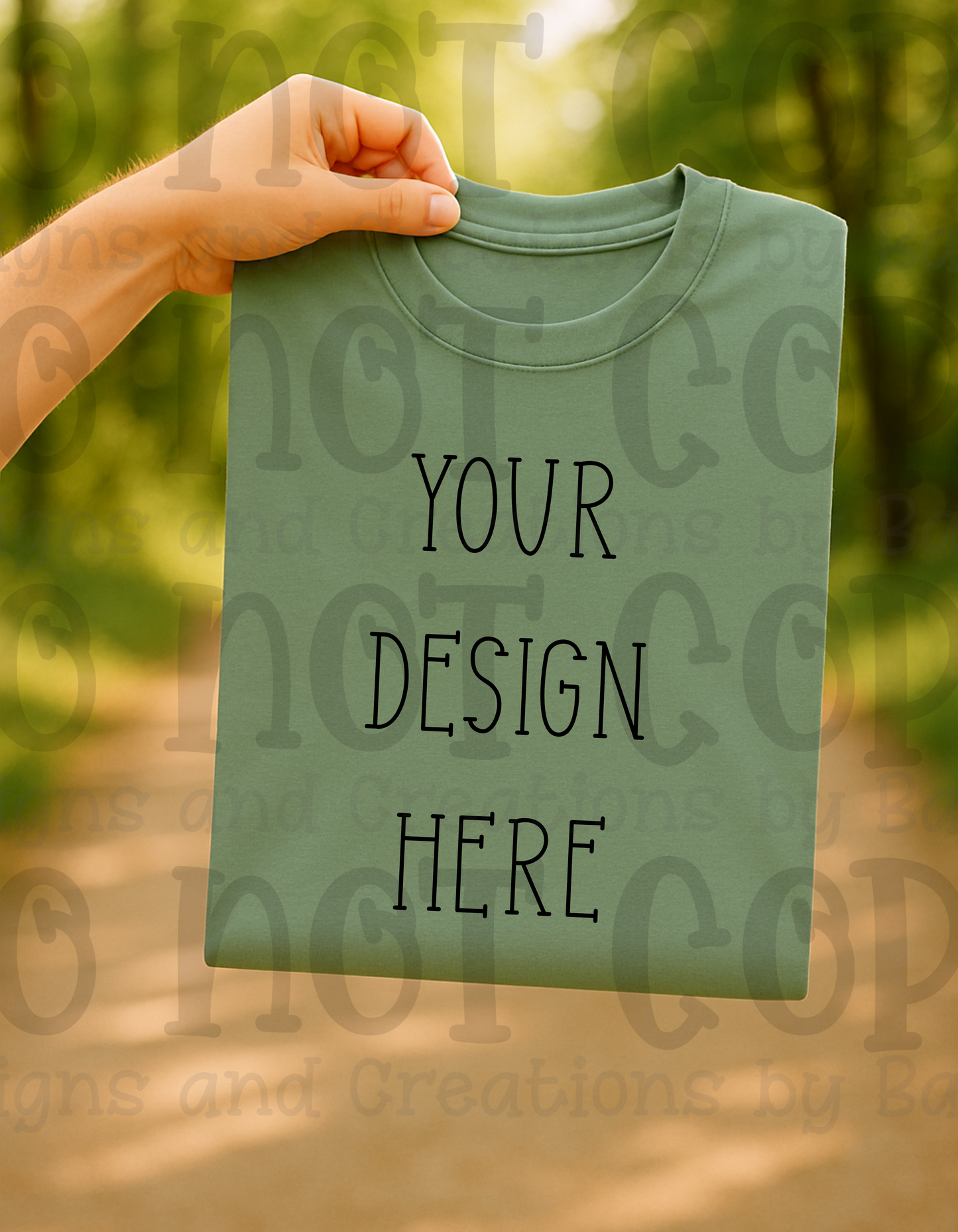 Lifestyle with Road Holding Folded Tshirt Apparel Mock Ups